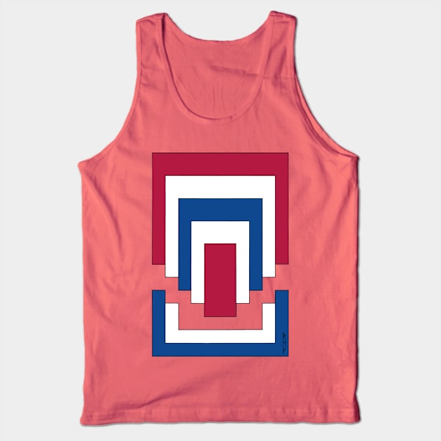 Rectangle Abstract in Red, White, and Blue Tank Top by AzureLionProductions